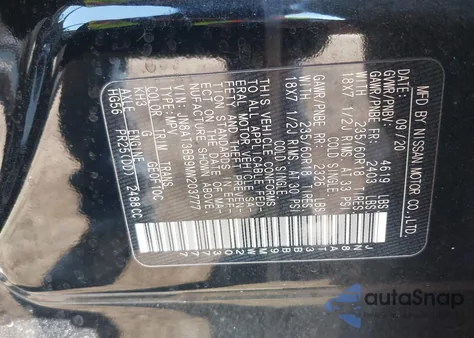 2021 Nissan Rogue Sv Intelligent Awd from USA, damaged, VIN JN8AT3BB9MW203777